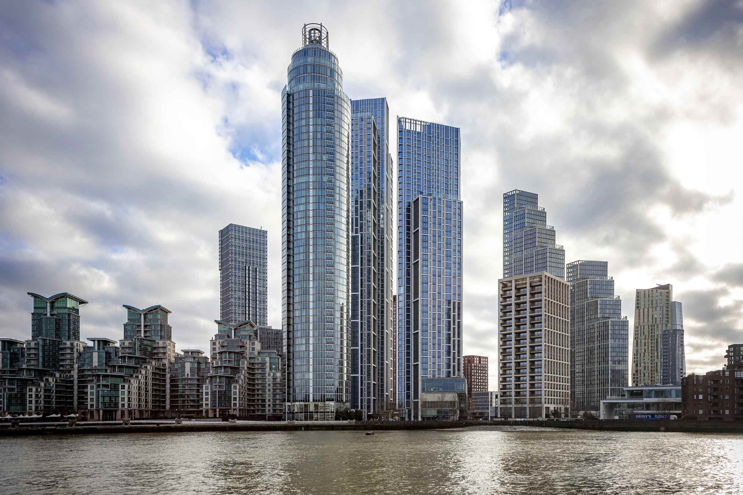 One Nine Elms wide shot of both towers.