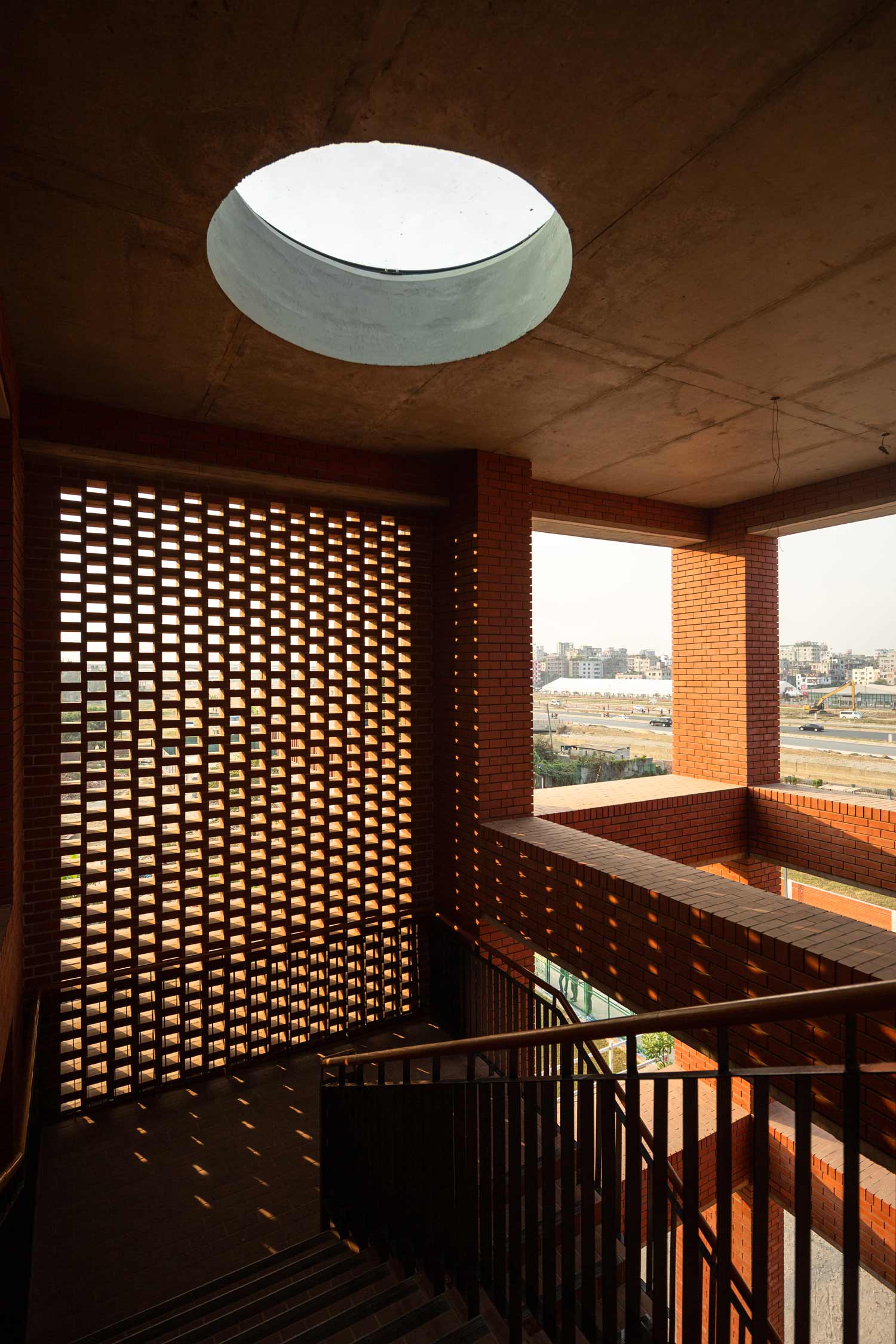 Aga Khan Academy Dhaka Interior window in stairwell